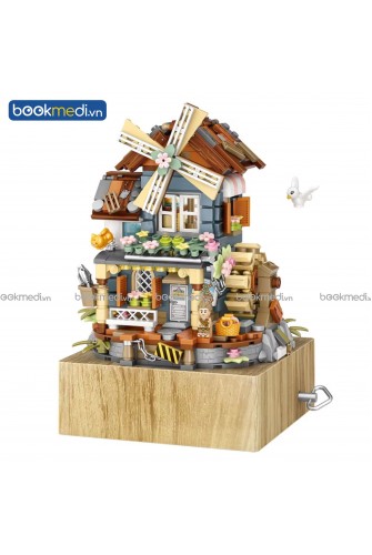 Đồ Chơi Lắp Ráp Mô Hình Hộp Nhạc Windmill Music Box Hãng Loz